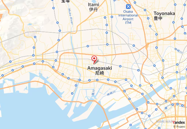 Qibla Map for Amagasaki