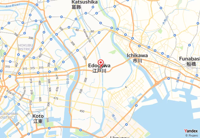 Qibla Map for Edogawa