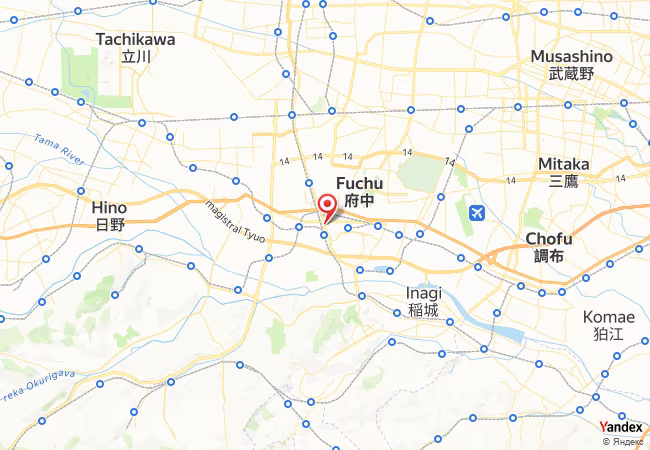 Qibla Map for Fuchu