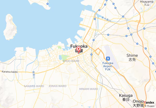 Qibla Map for Fukuoka