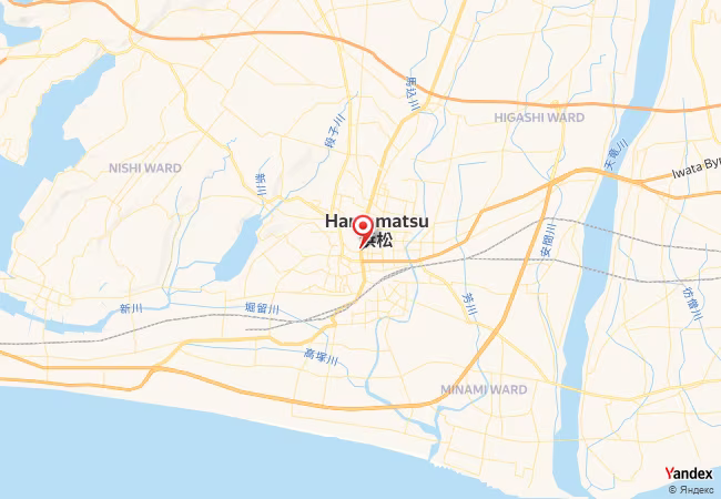 Qibla Map for Hamamatsu