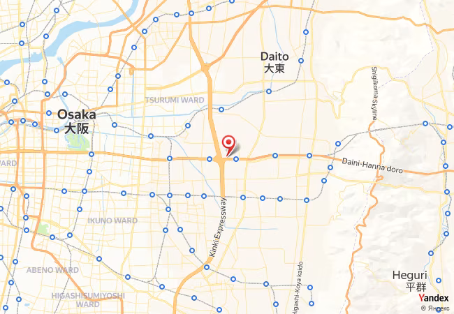 Qibla Map for Higashi-osaka