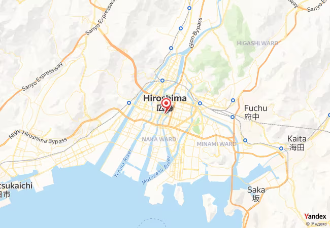 Qibla Map for Hiroshima