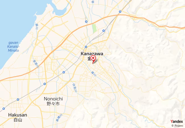 Qibla Map for Kanazawa