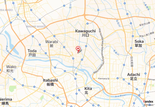 Qibla Map for Kawaguchi