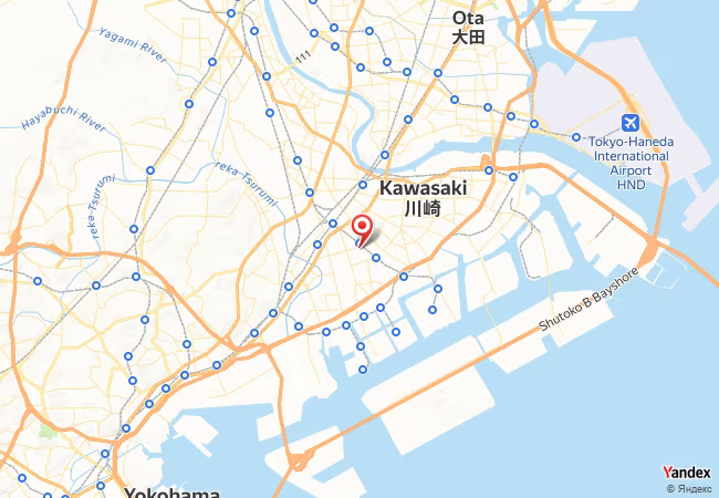 Qibla Map for Kawasaki