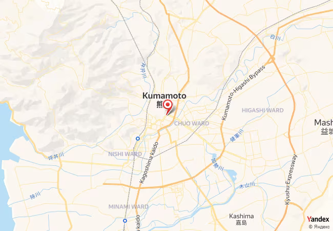 Qibla Map for Kumamoto