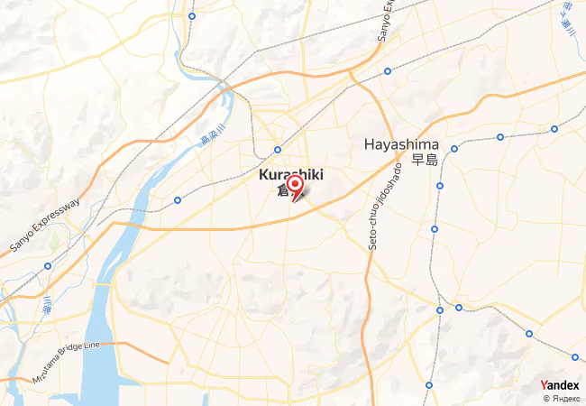 Qibla Map for Kurashiki