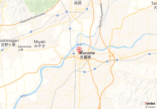 Qibla Map for Kurume