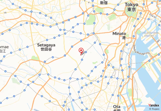 Qibla Map for Meguro