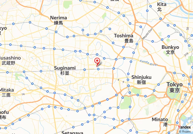 Qibla Map for Nakano