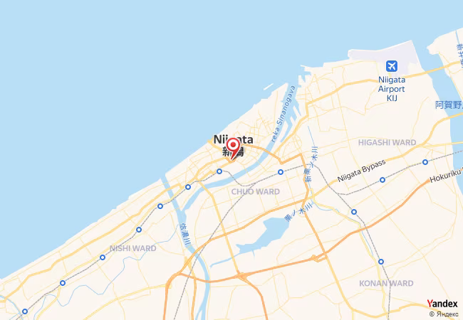 Qibla Map for Niigata