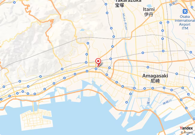 Qibla Map for Nishinomiya-hama