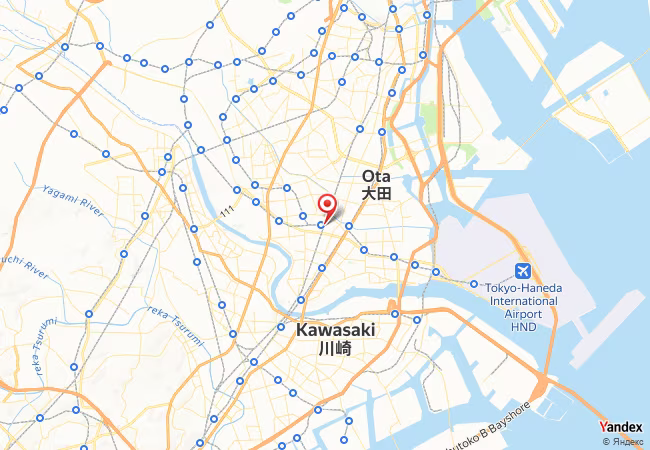 Qibla Map for Ota-ku