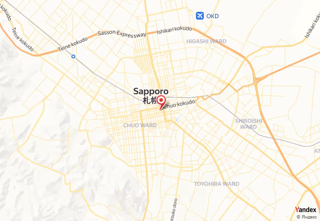 Qibla Map for Sapporo