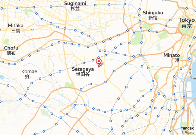 Qibla Map for Setagaya