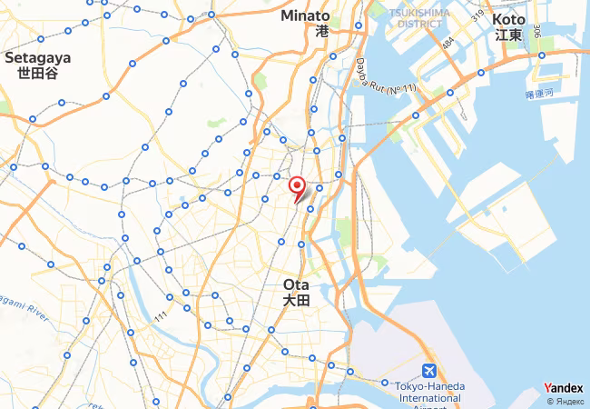 Qibla Map for Shinagawa-ku