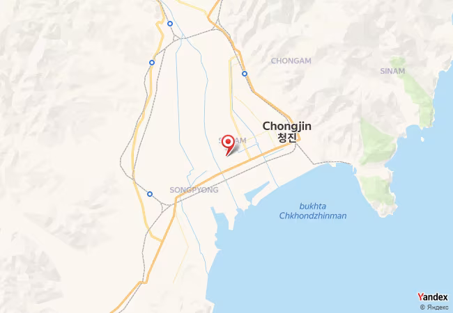 Qibla Map for Ch'ongjin