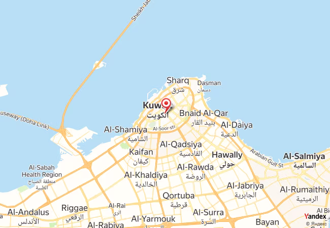 Qibla Map for Kuwait City