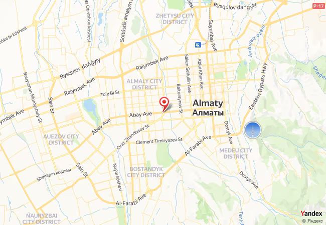 Qibla Map for Almaty
