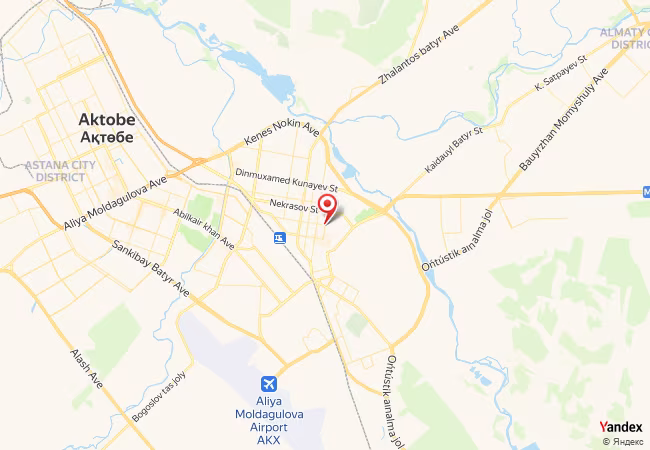 Qibla Map for Aqtobe