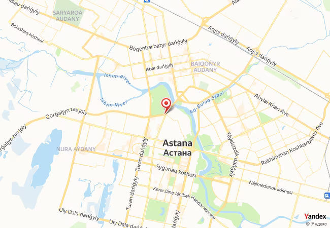 Qibla Map for Astana