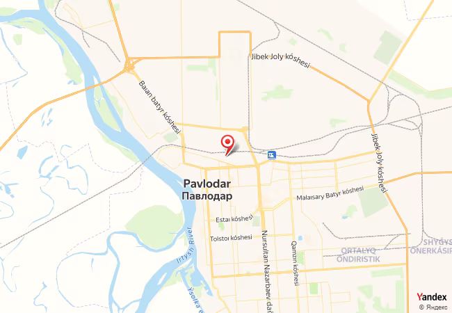 Qibla Map for Pavlodar