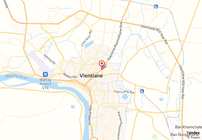 Qibla Map for Vientiane