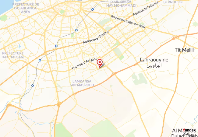 Qibla Map for Casablanca