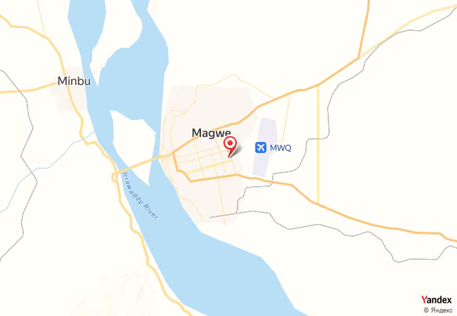 Qibla Map for Magway