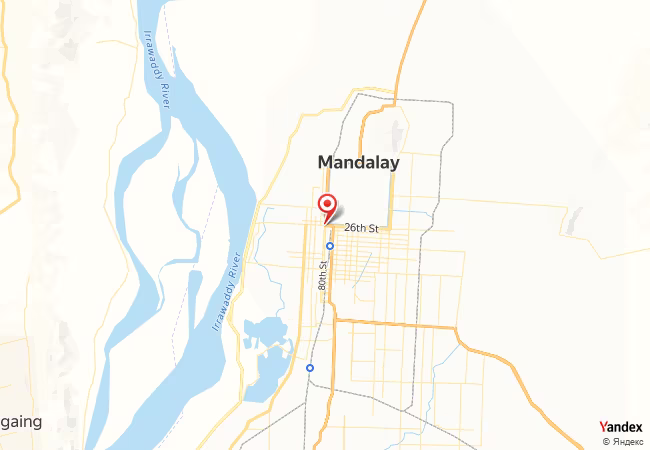 Qibla Map for Mandalay