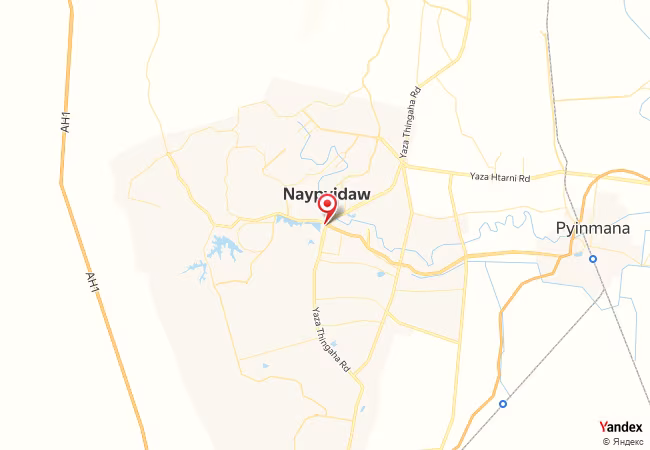 Qibla Map for Nay Pyi Taw