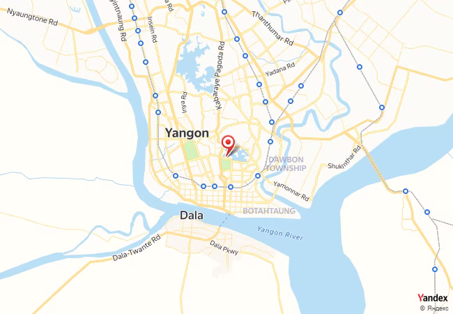 Qibla Map for Rangoon