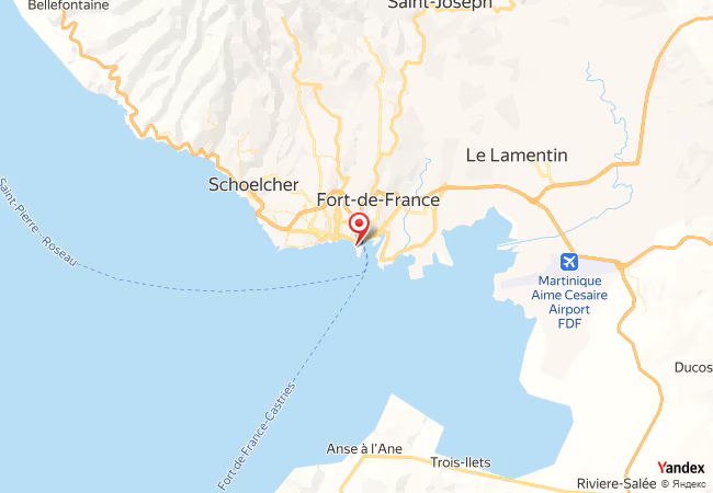 Qibla Map for Fort-de-France