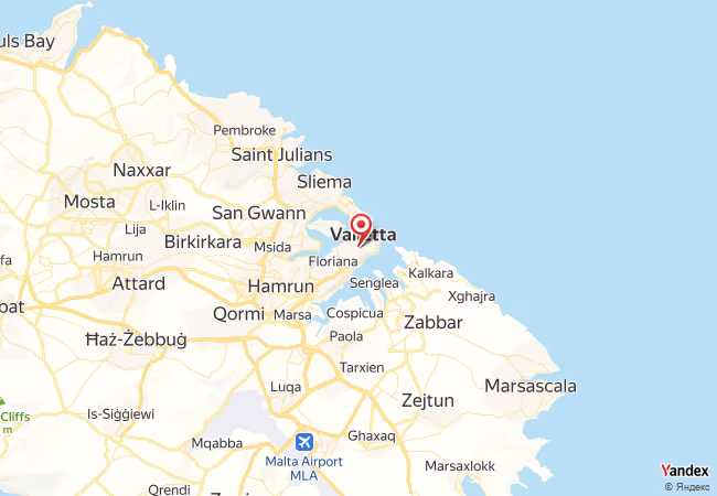 Qibla Map for Valletta