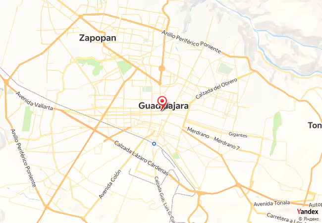 خريطة القبلة لمدينة غوادالاخارا