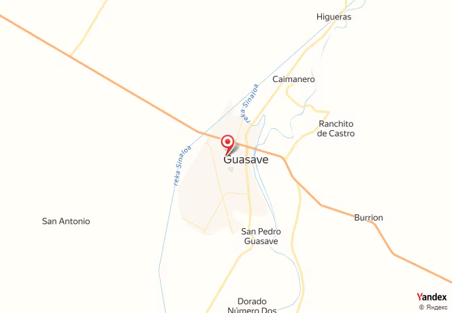 Qibla Map for Guasavito