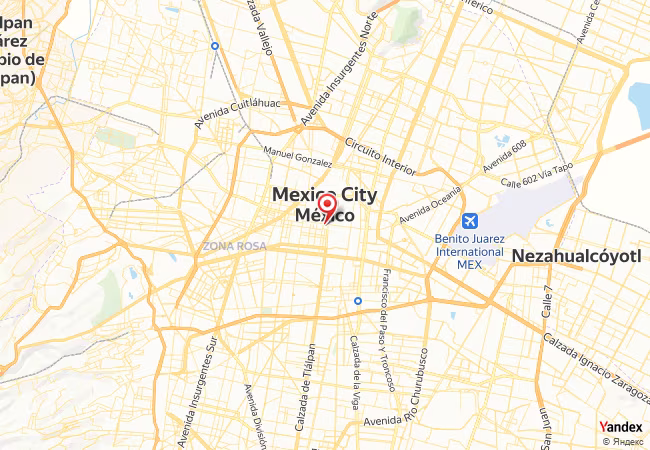 Qibla Map for Mexico City