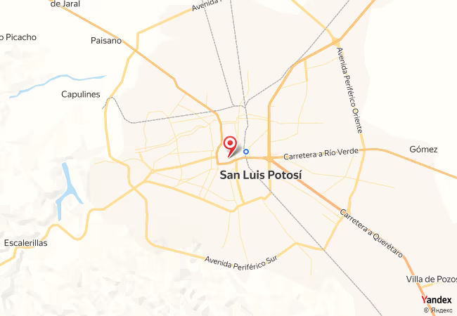 Qibla Map for San Luis Potosi