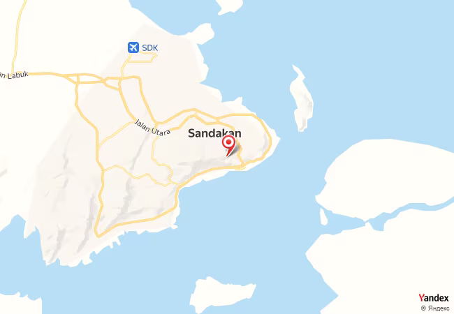 Qibla Map for Sandakan