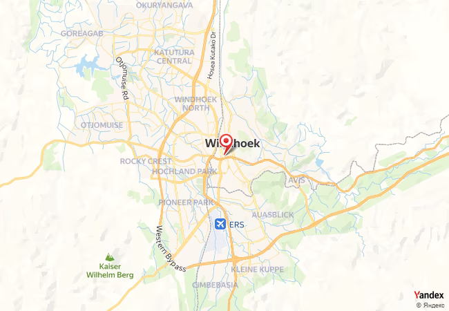 Qibla Map for Windhoek