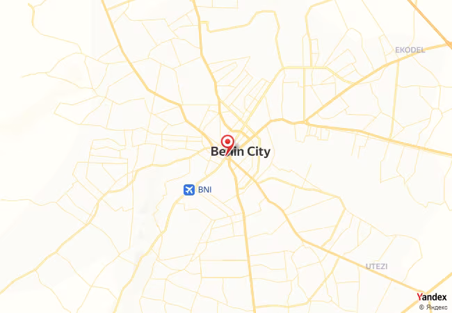 Qibla Map for Benin City