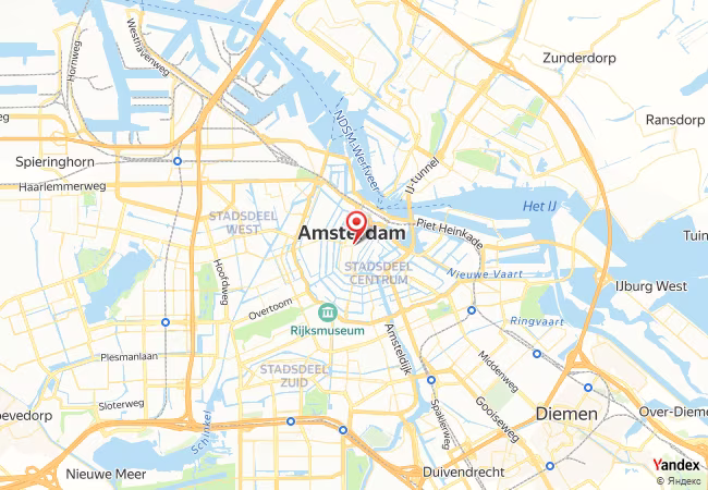 Qibla Map for Amsterdam