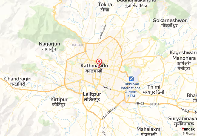 Qibla Map for Kathmandu