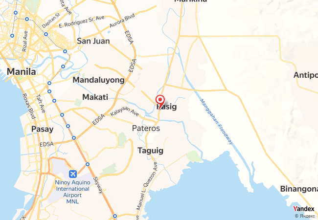Qibla Map for Pasig City