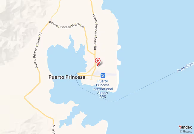 Qibla Map for Puerto Princesa