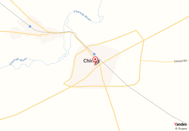 Qibla Map for Chiniot