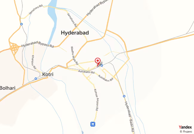 Qibla Map for Hyderabad City