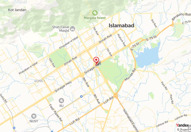 Qibla Map for Islamabad