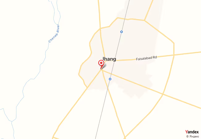 Qibla Map for Jhang City